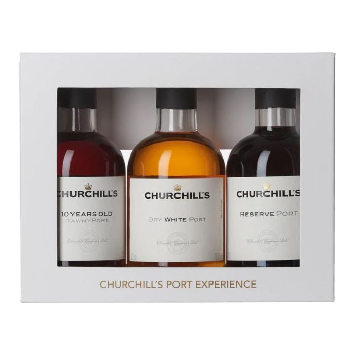Churchills Trio Pack - Reserve, White, 10 year Old Tawny