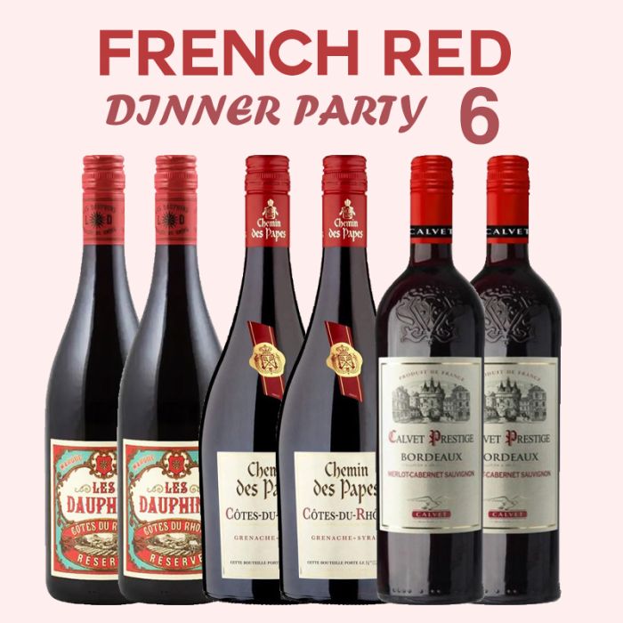 French Red Dinner Party Six