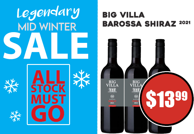 Mid Winter Sale - Big Villa Black Label Barossa Shiraz 2021